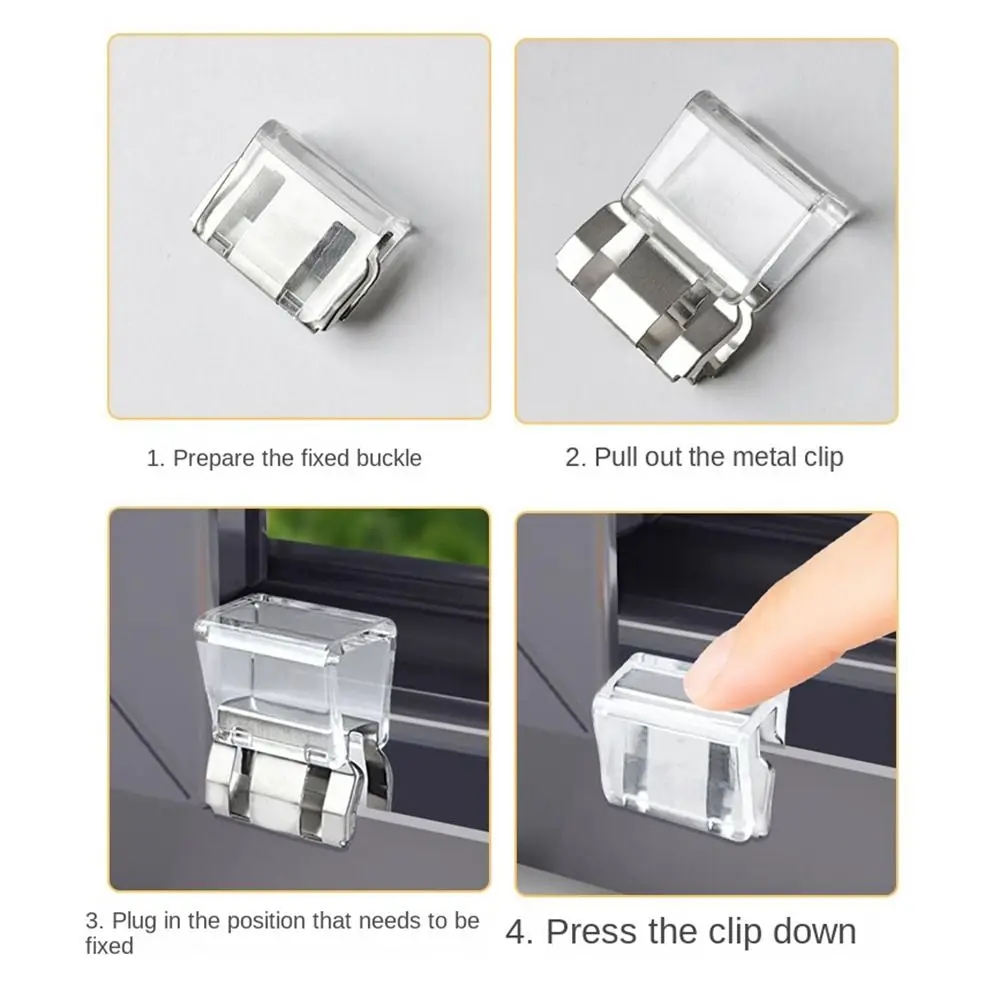 New Plastic Window Lock Aluminum Alloy Fixed Limiter Furniture Lock Buckle Transparent Buckle Window Fixed Limiter Window image 4