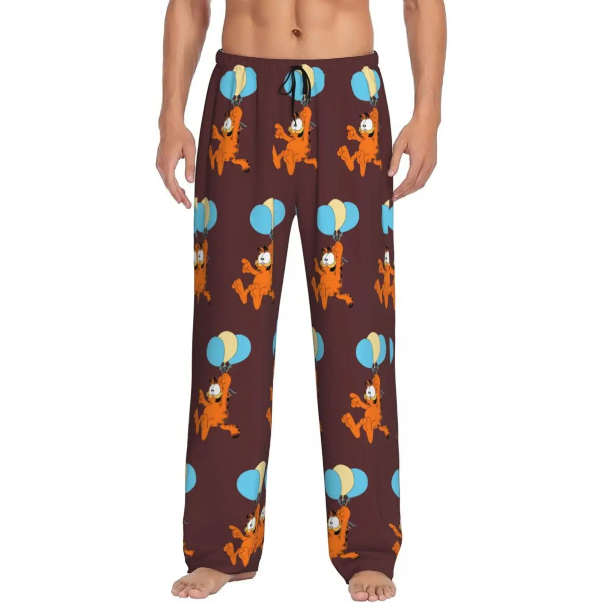 

Custom G-Garfielded Pajama Pants for Men Funny Cat Sleepwear Lounge Sleep Bottoms Stretch with Pockets
