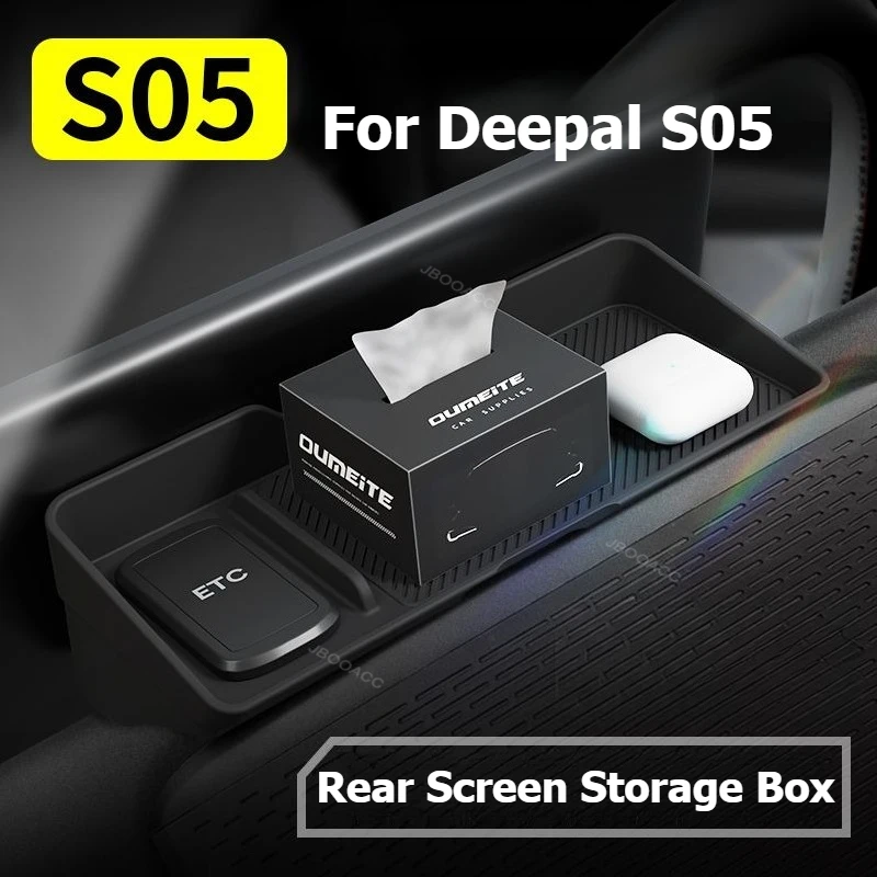 

For Changan Deepal S05 Storage Case Behind Screen Silicone Phone Key Holder Rear Navigation Display Organizer Car Accessories
