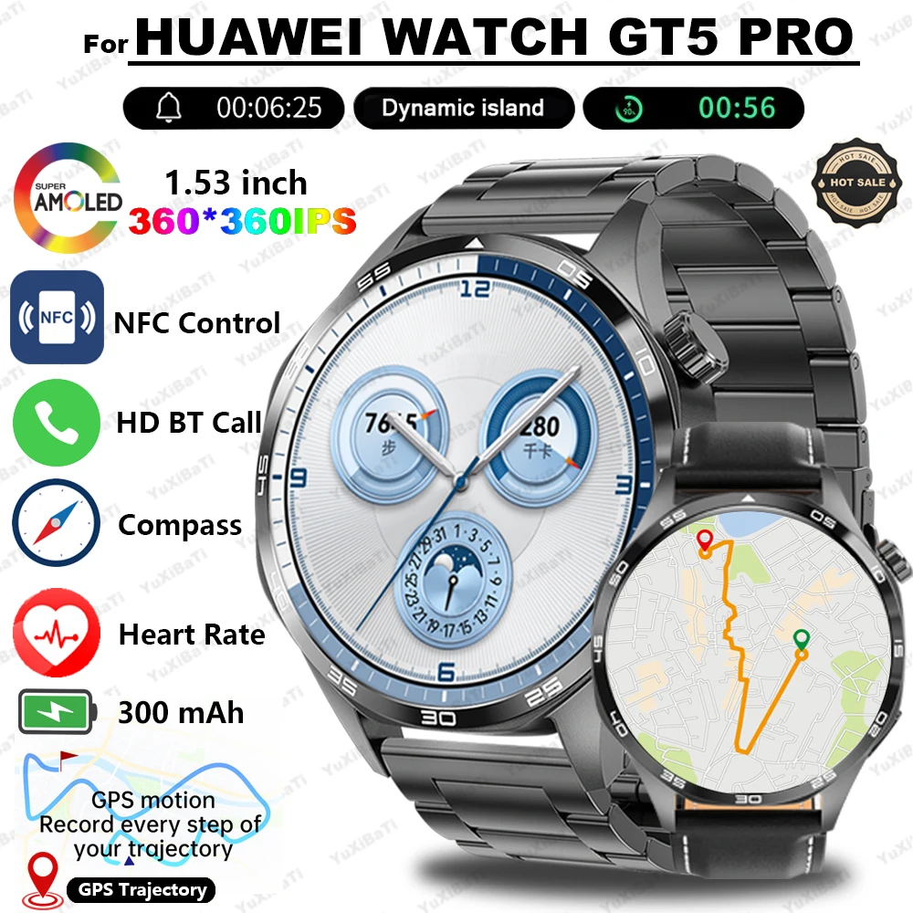 For Huawei Watch GT 5 PRO Smart Watch Men Xuanji Sensing System Advanced Business Sports GPS NFC Compass Fashion Gift Smartwatch