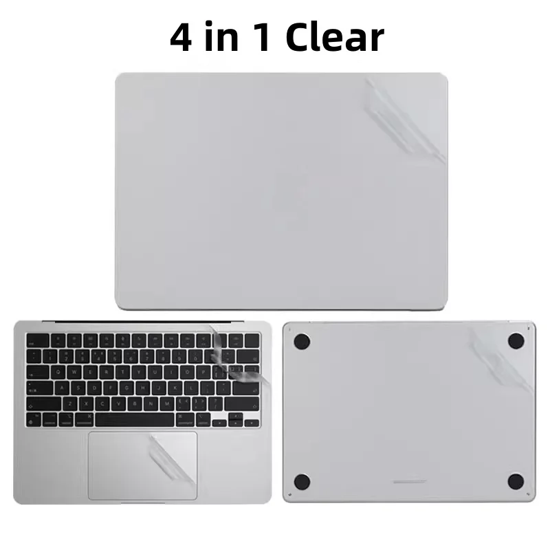 Full Body Matte Clear Sticker Decal for MacBook air 15.3 M3 M2 A3114 2023 2024 13.6 A3113 Touchpad + Palm Rest Skin Protective