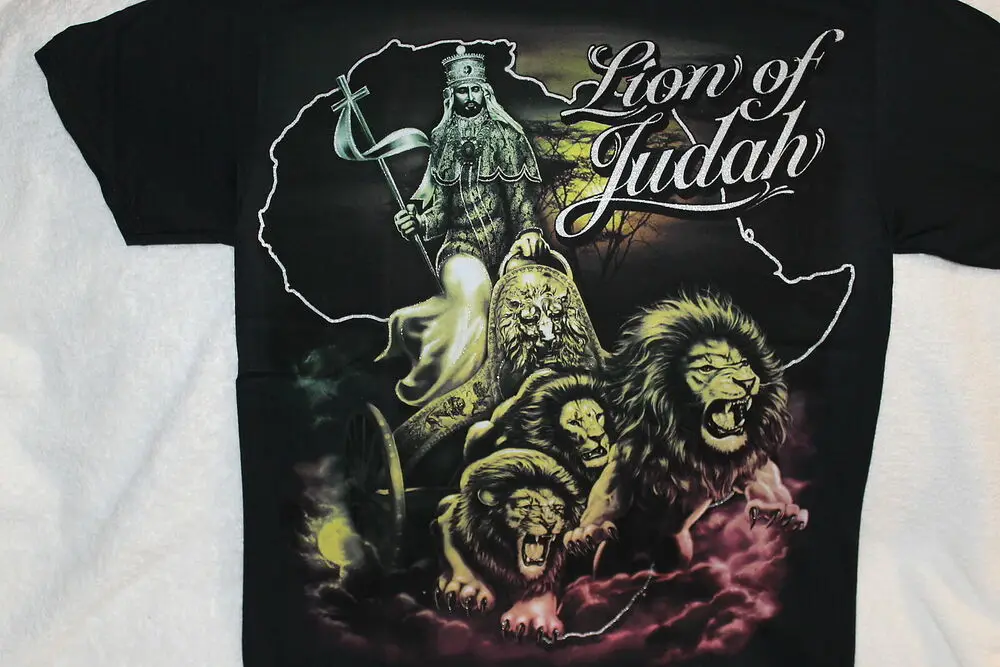 LION OF JUDAH CHARIOT AFRICA RASTAFARIAN LIONS T-SHIRT