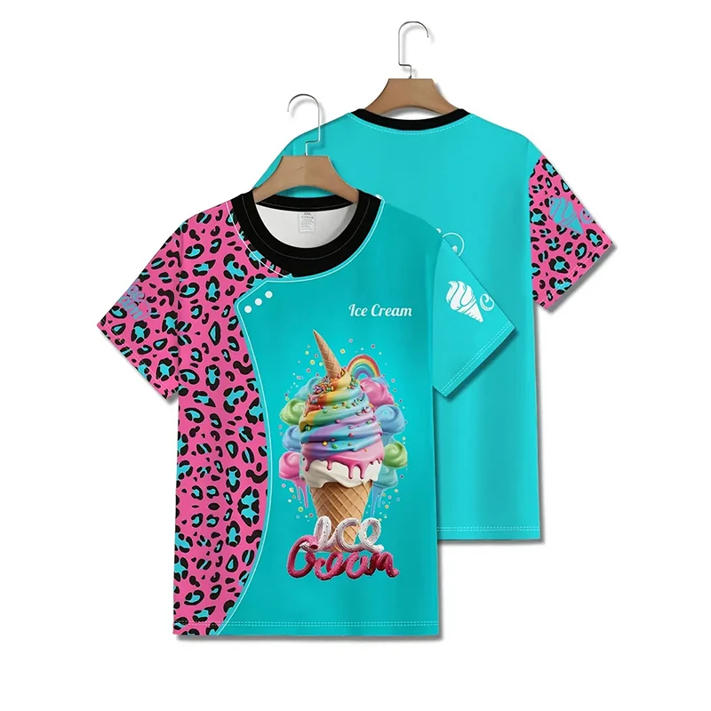 Men's Ice Cream Funny T Shirt Short Sleeve T shirt 3D Print O-Neck Shirt Men Women Party Summer Harajuku Cool Tee Tops Clothing - view 2