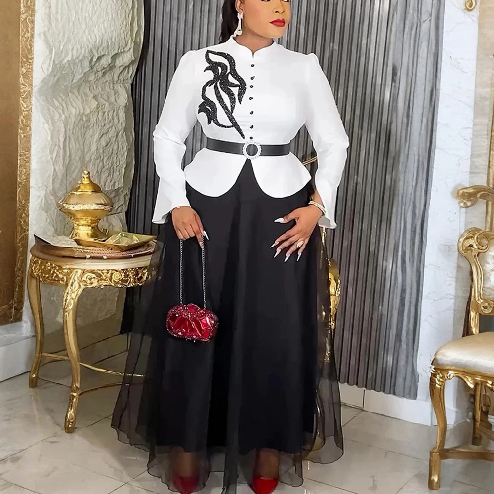 

African Dresses for Women Plus Size 2025 Africa Clothes Dashiki Ankara Turkey Outfits Gowns Elegant Muslim Wedding Party Dress