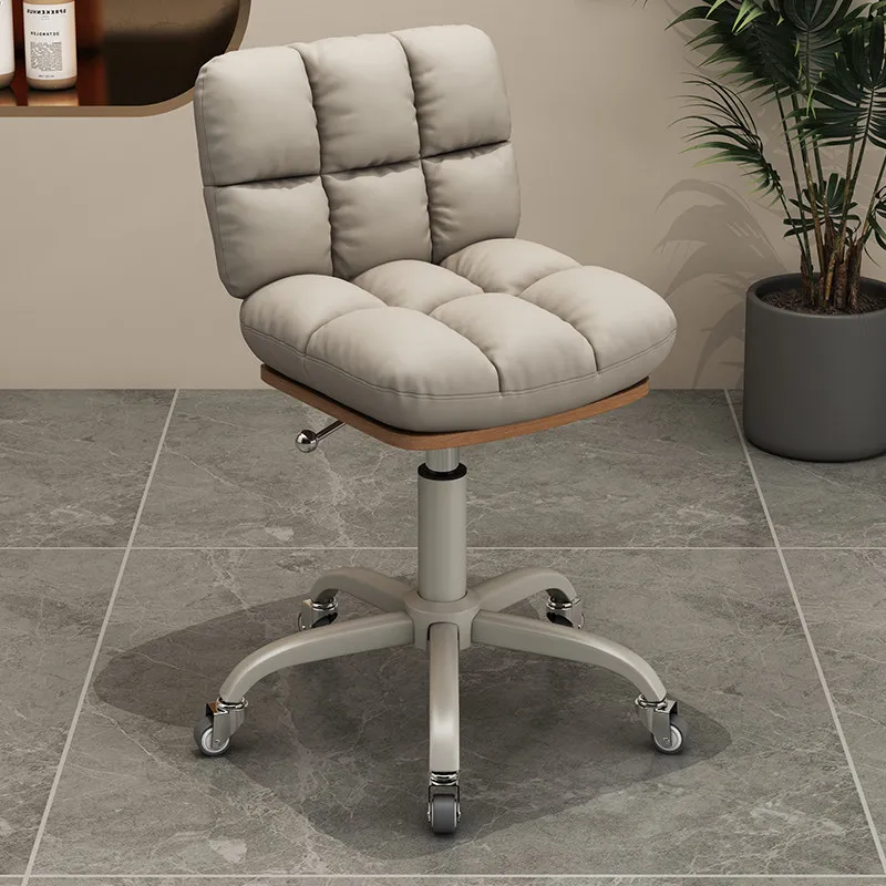 Simple Salon Stylist Chair Adjustable Height Swivel Stool with Backrest Comfortable Computer Chair Living Room Kitchen Bar Stool