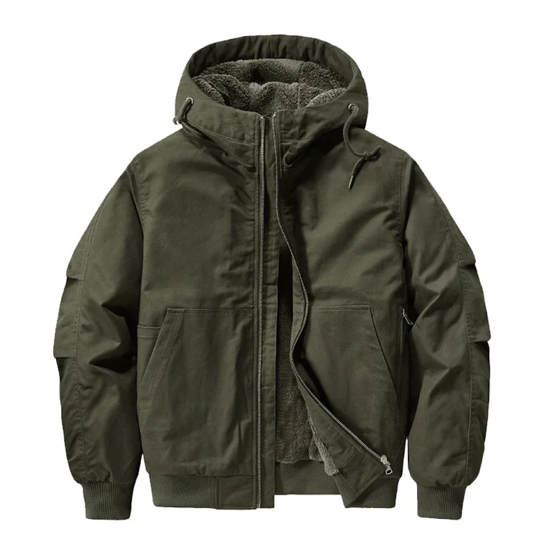 

Мужские зимние флисовые теплые куртки-бомберы, модные мужские хлопковые термотактические пальто с капюшоном, мужская ветровка с несколькими карманами, куртка 6XL