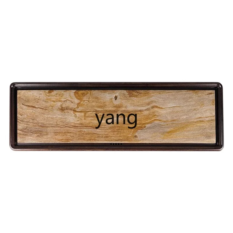 LTT. ebony frame wood fossil tea tray New Chinese tea table Tea table Single layer drainage type