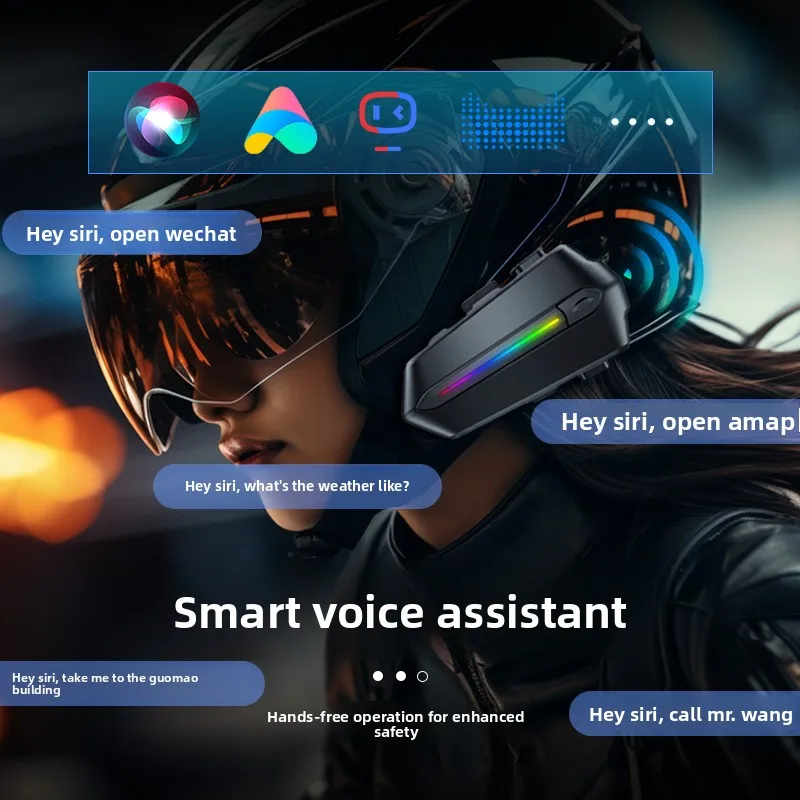 خوذة دراجة نارية سماعة رأس بخاصية البلوتوث، ذكية الكل في واحد للاستماع إلى الموسيقى، الاتصال، الوجبات الجاهزة، أصدق الجري وركوب الخيل #4