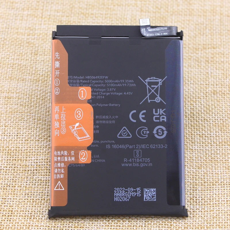 5100mAh HB506492EFW Original New High Quality Battery For Huawei Honor X40 RMO-AN00 Mobile Phone Batteries