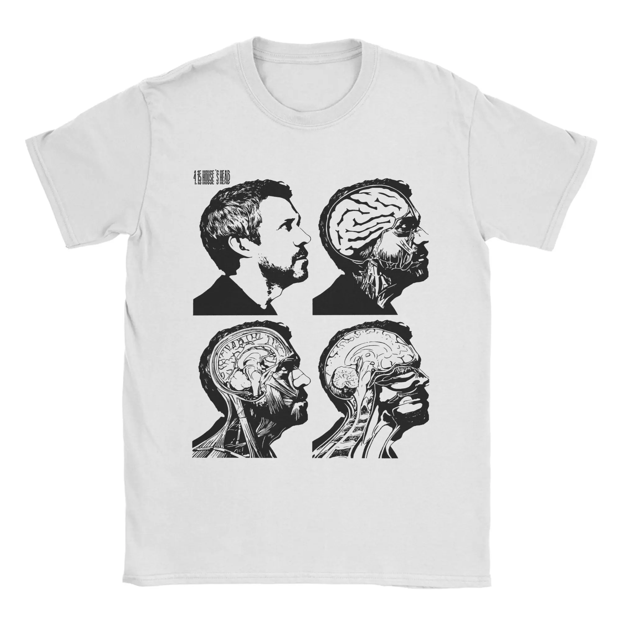 Dr Wilson House MD blue flames T Shirt for Men Cotton Funny T-Shirts Crew Neck  Tee Shirt Short Sleeve Tops Summer