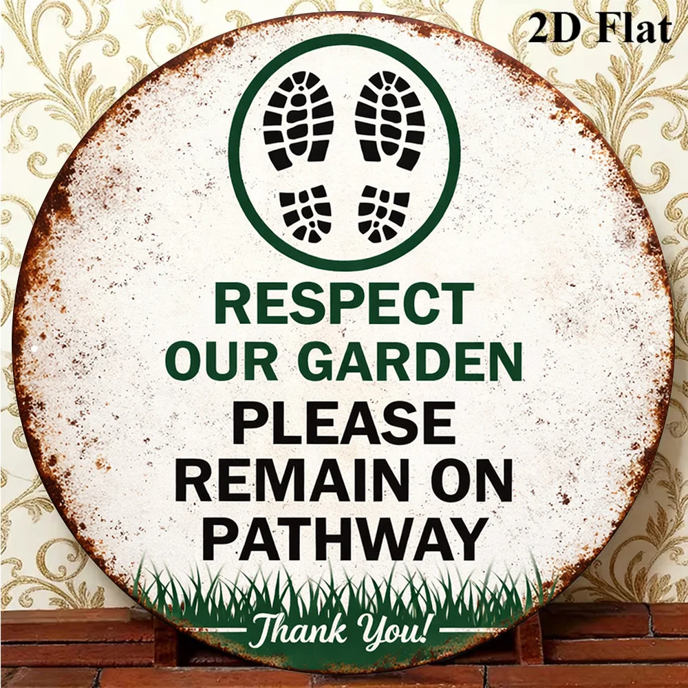 1pc 8*8In/20X20Cm 2D Flat Round Sign, Vintage Plaque about 