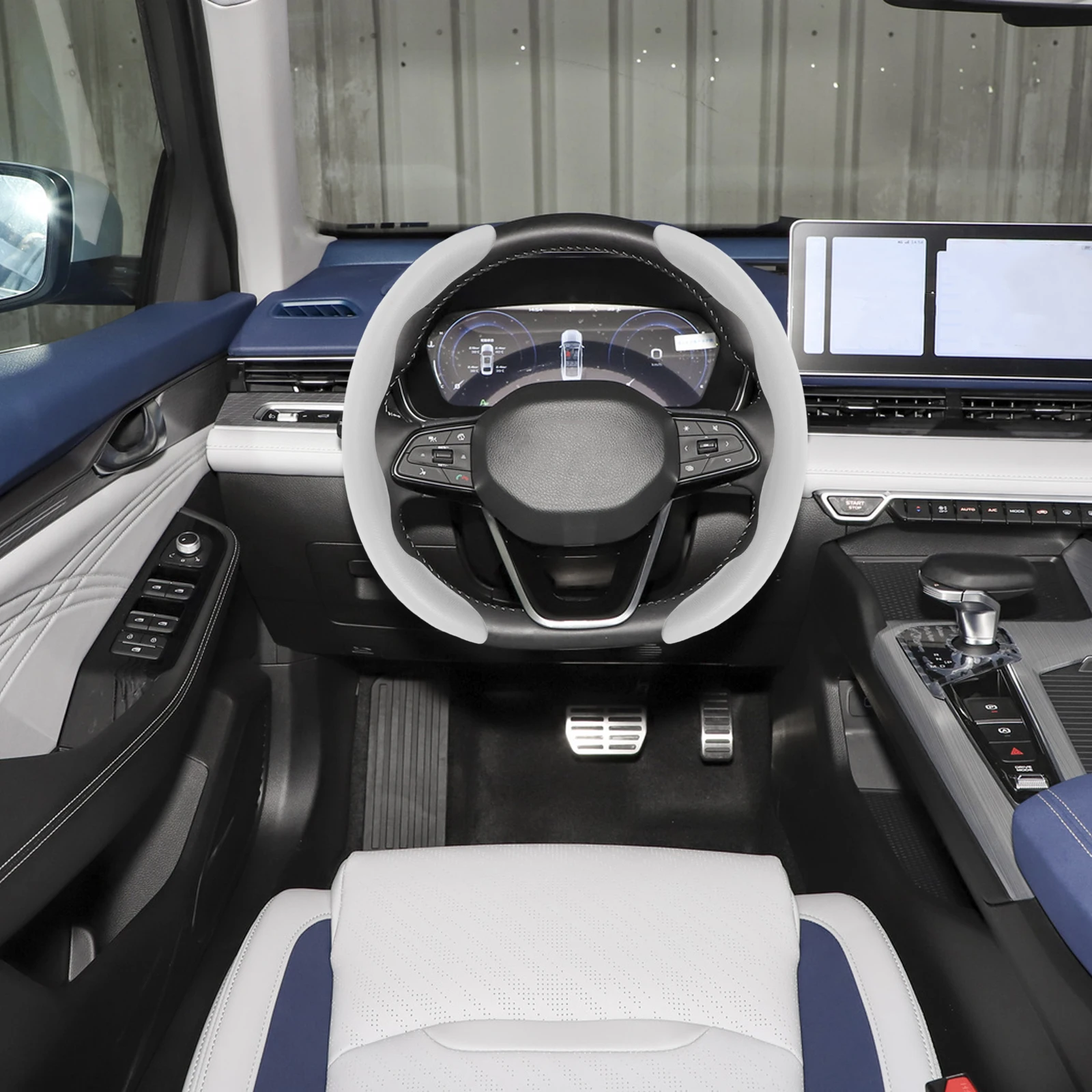 

1Pair Carbon Fiber Steering Wheel Cover Non-Slip Universal Fit Breathable Durable PVC Car Interior Protector for All Season