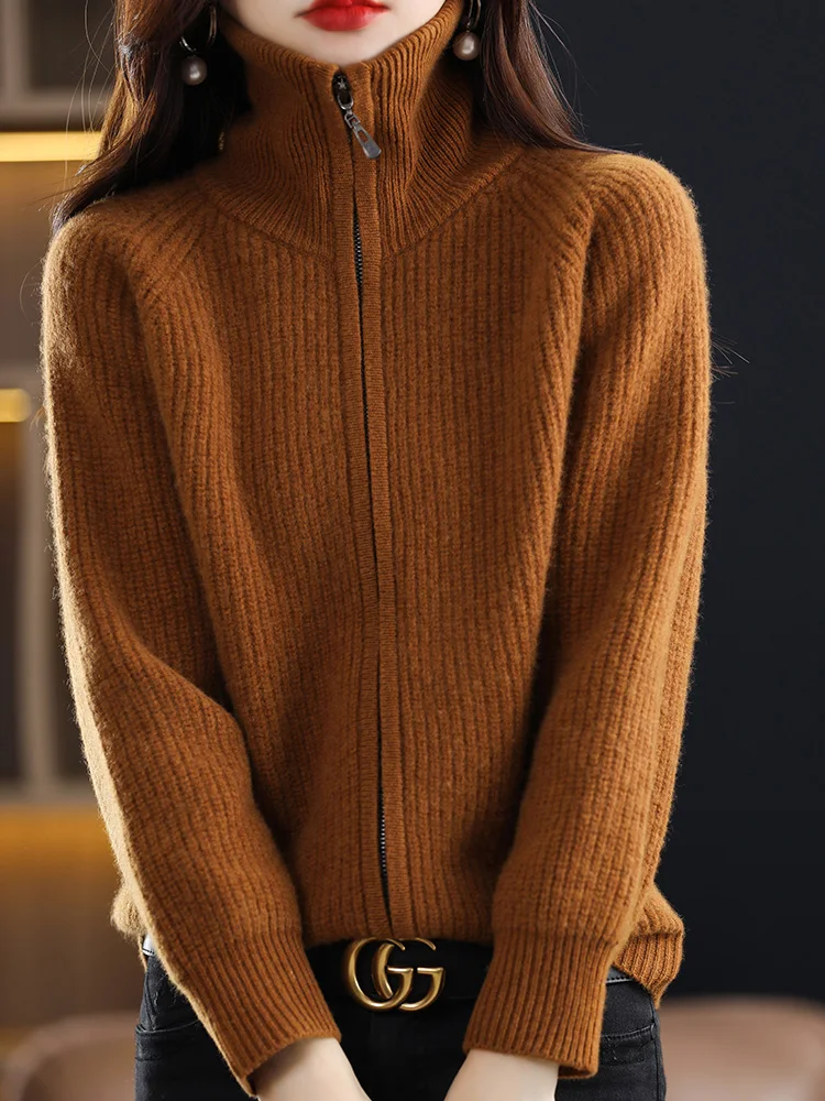 

Новый толстый осень зима женский свитер 100% мерино шерсть трикотаж высокого качества элегантный модный кардиган длинными рукавами одежда топы леди верхняя одежда кашмировая блузка случайный женский джерси