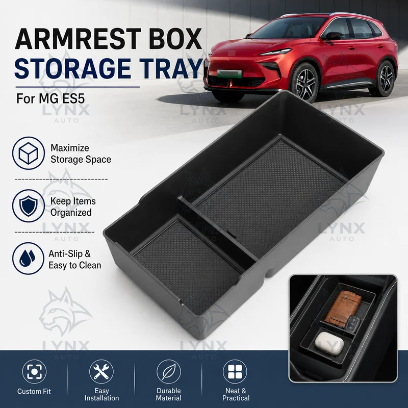 For MG ES5 Armrest Box Storage Organizer Center Console Tray Insert Car Interior Specific Modification Accessories