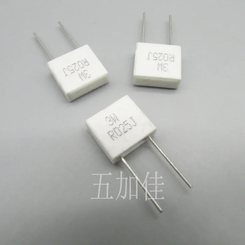 10-100pcs 3WR025J 25mR 3W 0.025R 5% brand new cement wire wound resistor vertical frequency division ceramic resistor