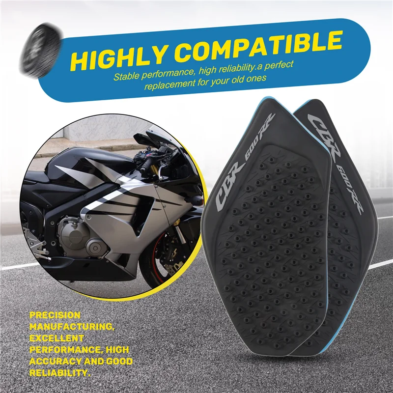 A21F-Motorcycle Anti Slip Sticker Tank Traction Pad Side Knee Grip Protector For Honda CBR600RR CBR600 CBR 600 RR 2003-2006