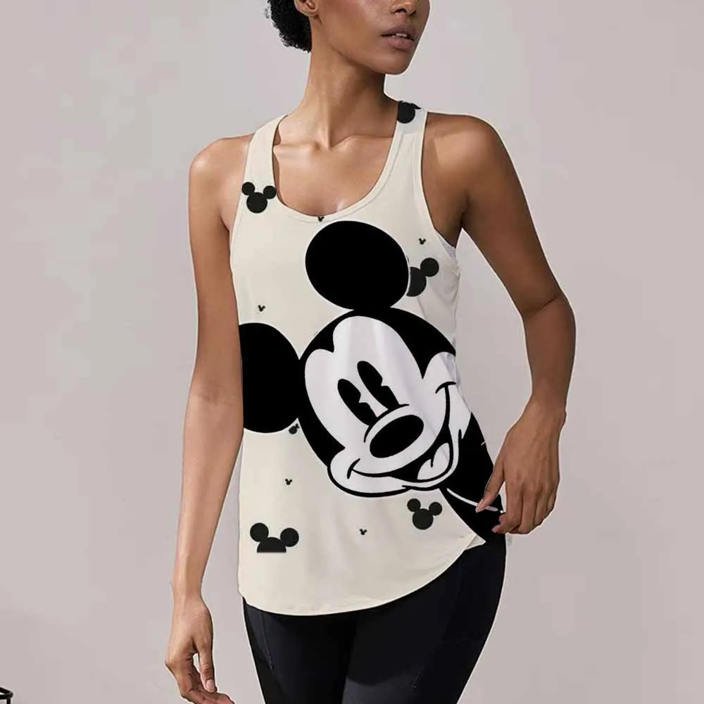 

Забавная майка Disney Kawaii с Микки, футболка, жилет, футболка с Минни Маус, женская футболка, женская одежда, футболка Kawaii