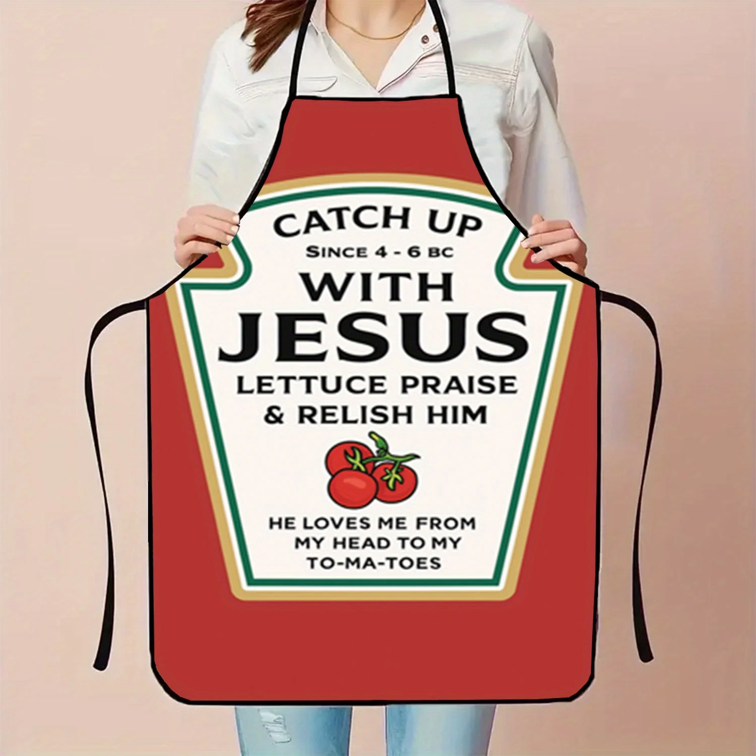 [Holiday Cooking Gift] 1pc Cooking Chef Apron, Humorous Holiday Cooking Gift, Perfect For BBQ, Parties And Cosplay, Adjustable F