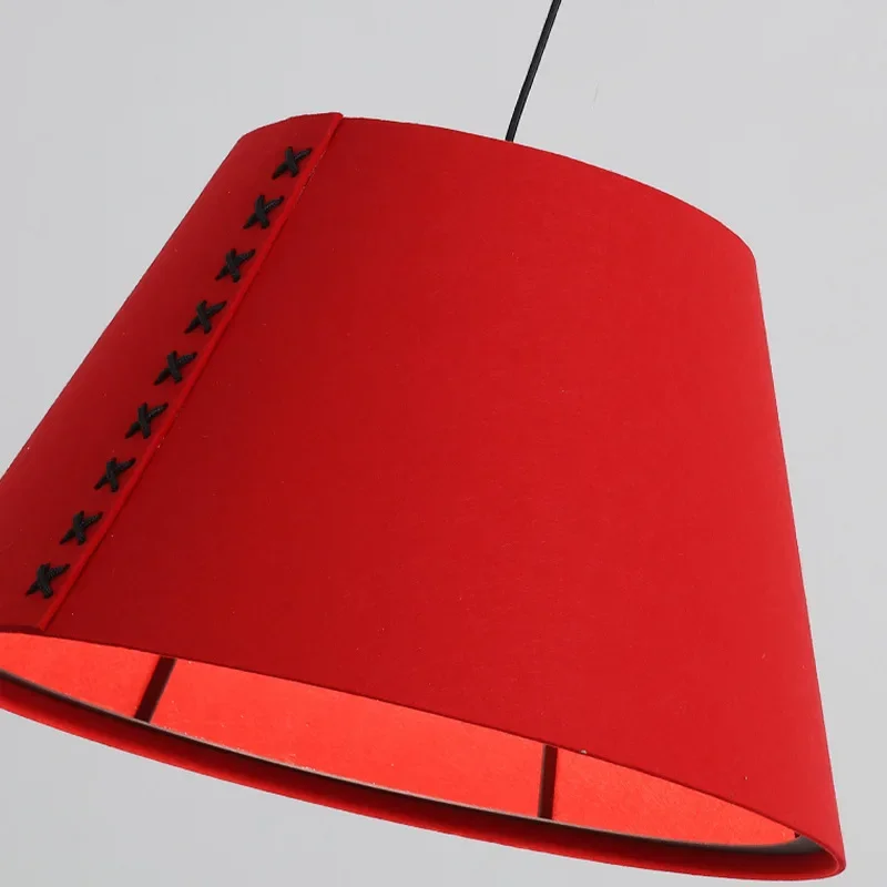 Modern Design 40/60 Handmade Felt Red Pendant Light Hanging Lamp Dining Living Room Interior