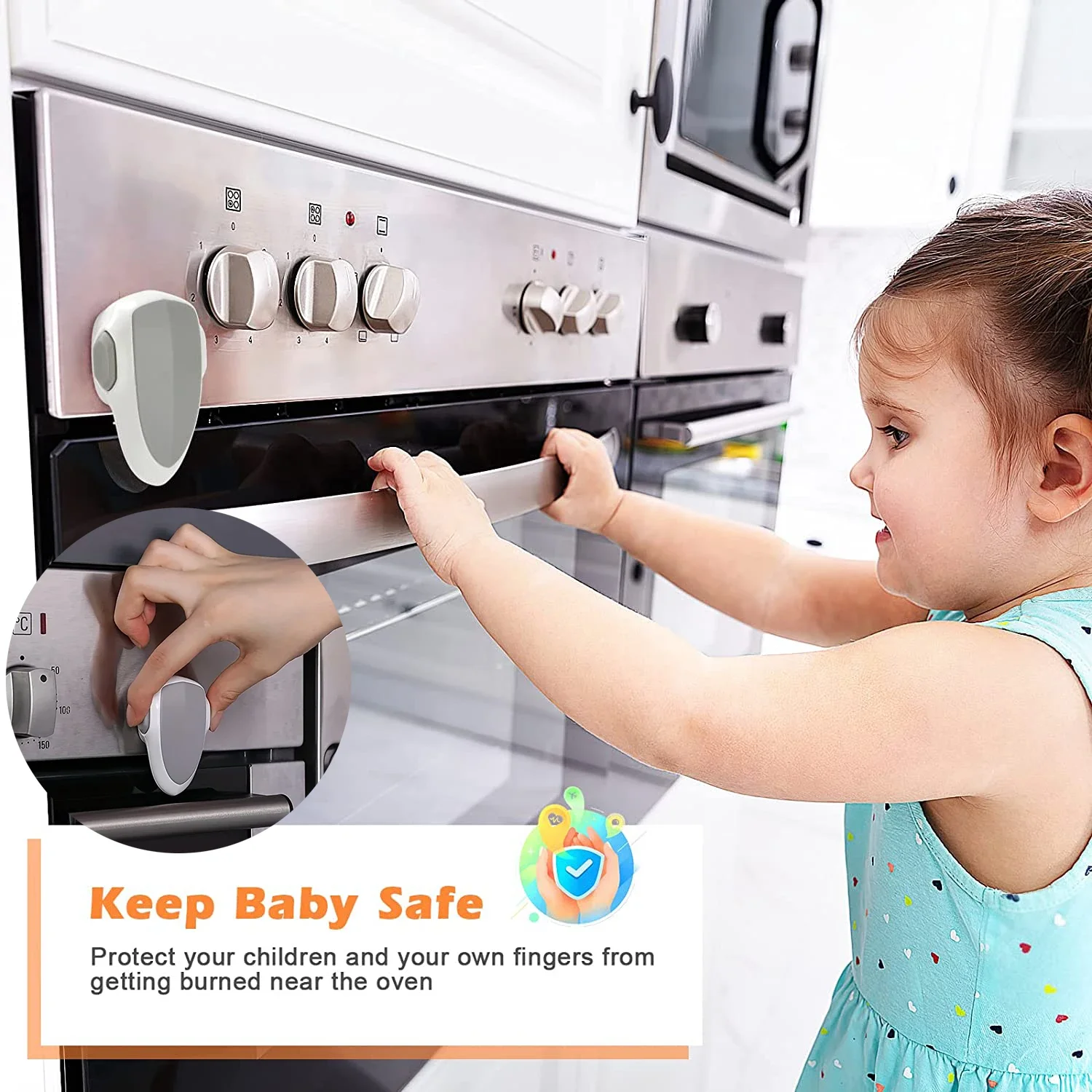 1/2Pcs Child Safety Oven Lock ABS Material High Temperature Resistant Simple Installation No Tools Required