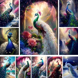 Fantasy Landscape Peacock Pre-Printed Cross-Stitch Kit Embroidery Painting Knitting Handiwork Handicraft Stamped Magic Package