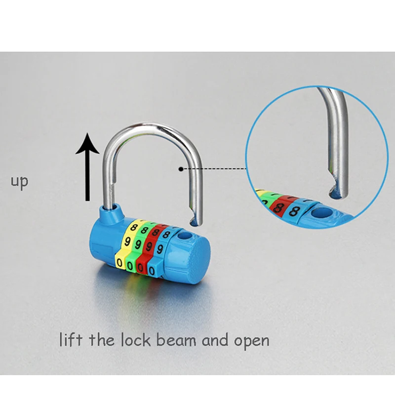 4 Digit Number Password Combination Colored Padlock Safety Code Lock Multi-functional Zinc Alloy Anti-theft Lock Security