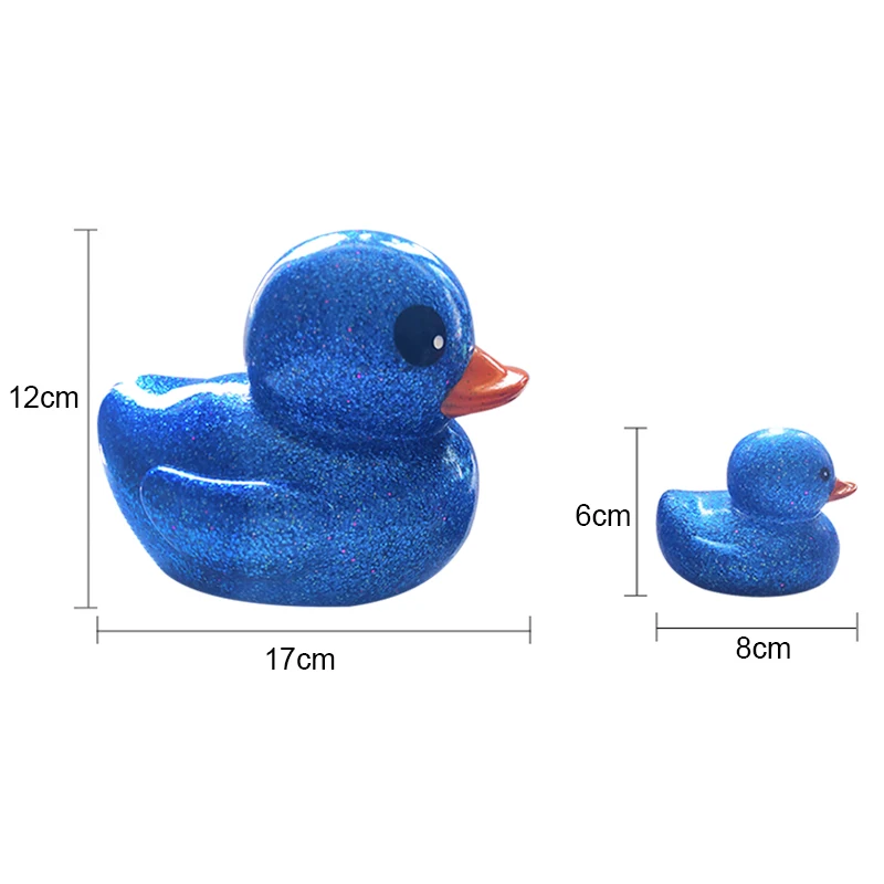 6PCS/SET Squeeze-sounding Dabbling 80MM Rubber Ducks Baby Shower Water Bathing Floating Toys Vinyl Glitter Duck With BB Sounds