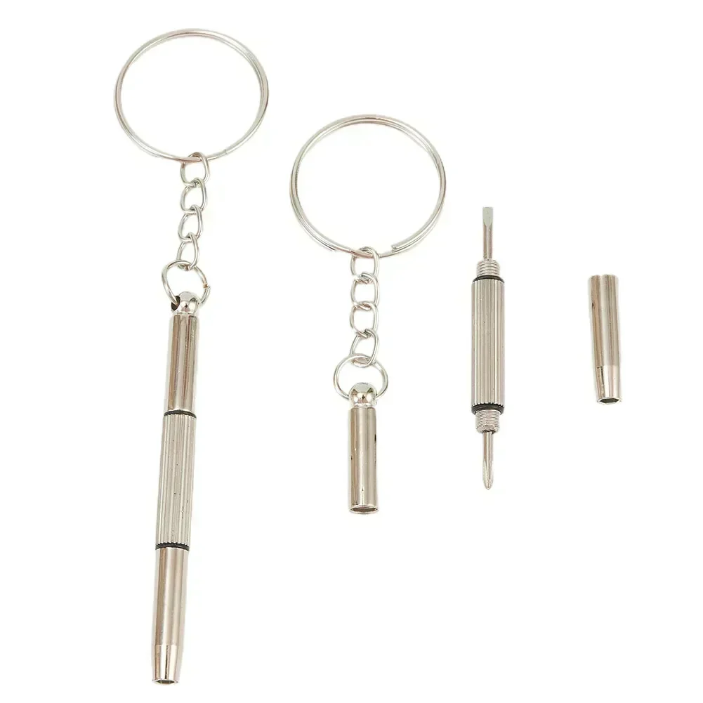 2pcs With Keychain Multifunctional 3 In 1 Small Screwdriver Three Repair Mini Tools For Glasses Watches And Mobile Phones