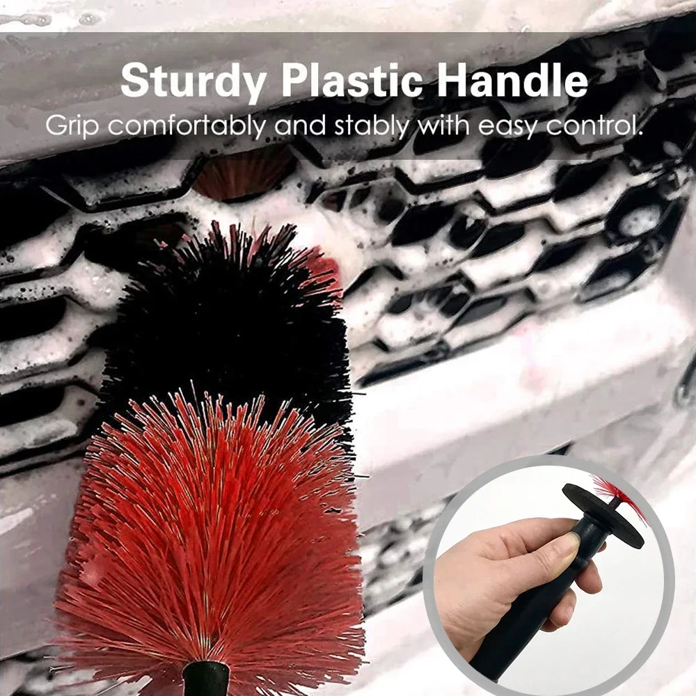 Car Wheel Multifunction Cleaning Brush Long Soft Handle Rim Hub Microfiber Brush Tire Detail Brush Auto Motorcycle Washing Tool image 6