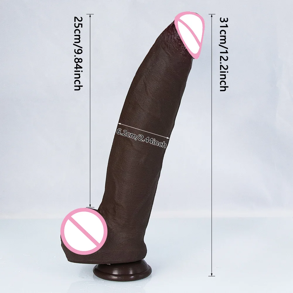 12in Large Dildo Realistic Big Dick Long Butt Plug Erotic Soft Double-Layer Silicone Dildos with Suction Cup Penis Anal Sex Toys view 6