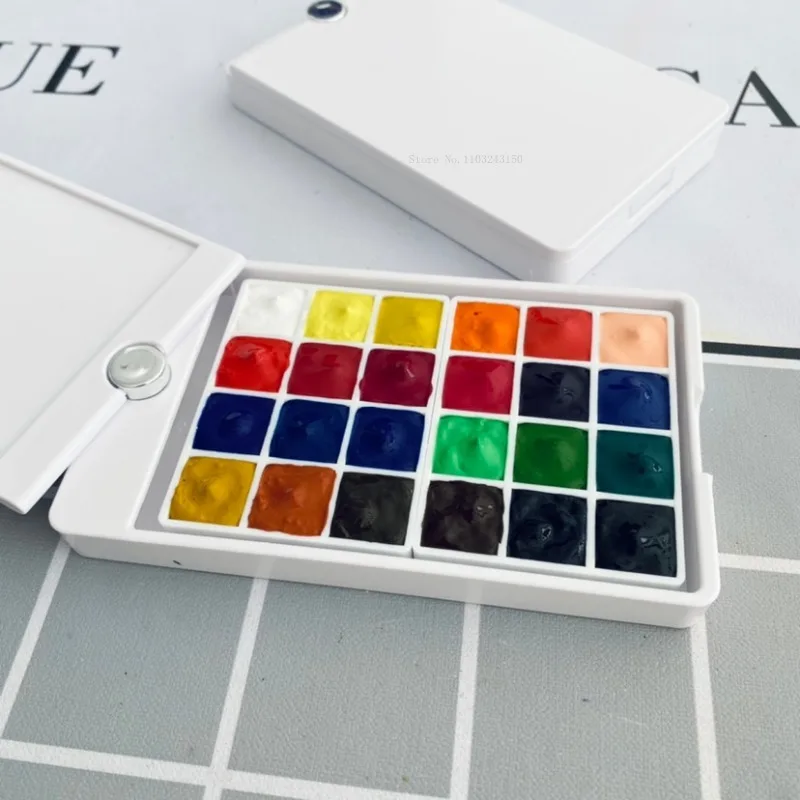 24 Color 1ml Rotary Flip Top Watercolor Packaging Pigment Storage Box Empty Box Art Students Outdoor Sketching Painting Palette