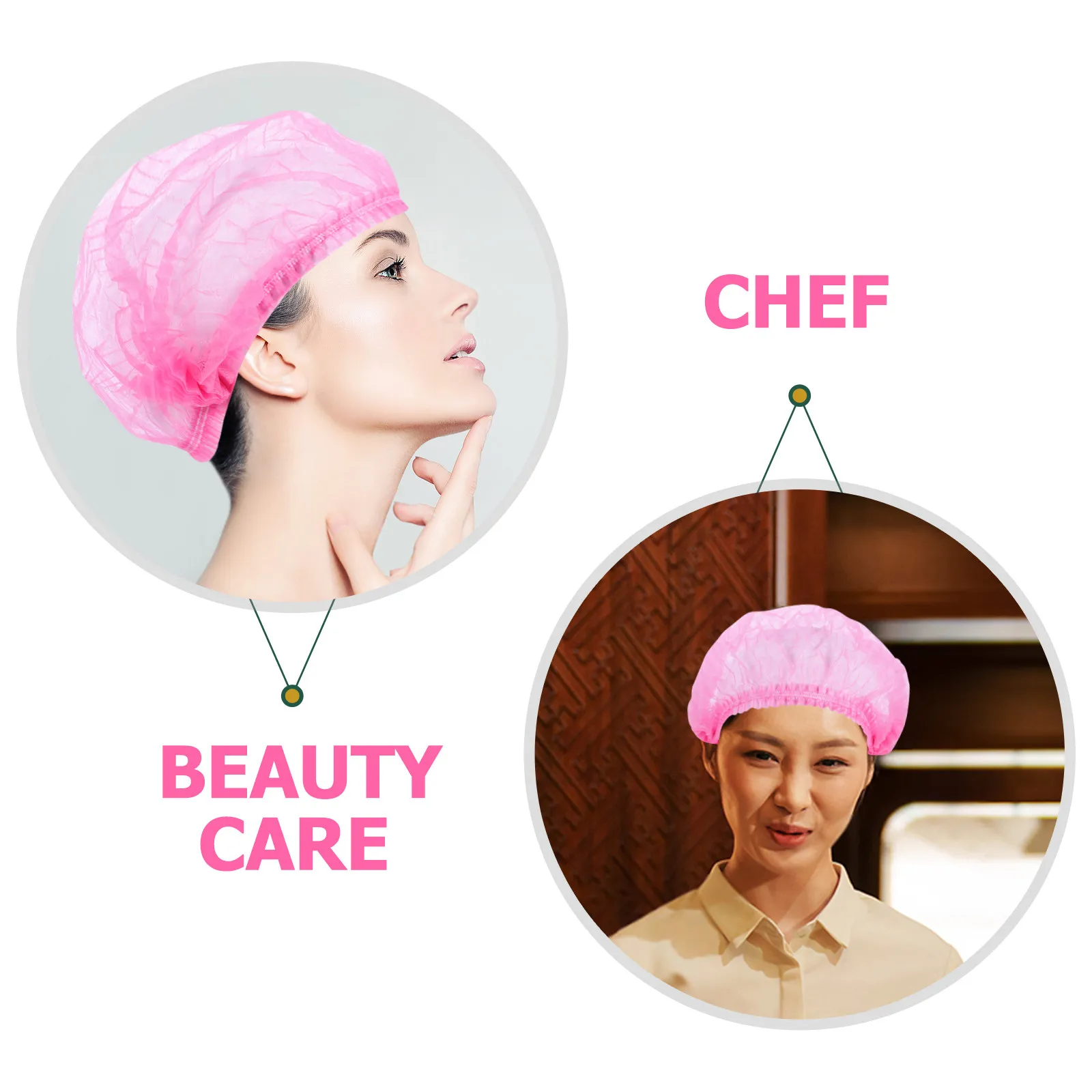 100Pcs Disposable Mesh Hair Nets Soft Non-Woven Fabric Comfortable for Hair Containment in Food Processing