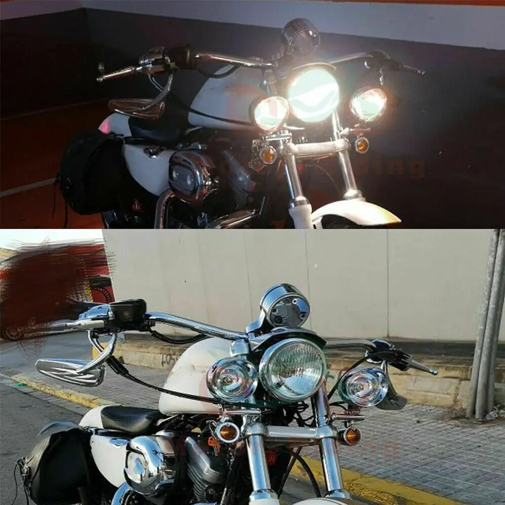 الكروم العالمي للدراجات النارية أضواء الضباب المصباح مصباح DC12V ل هارلي بجولة سبورتستر XL 883 1200 72 48 داينا سوفتيل