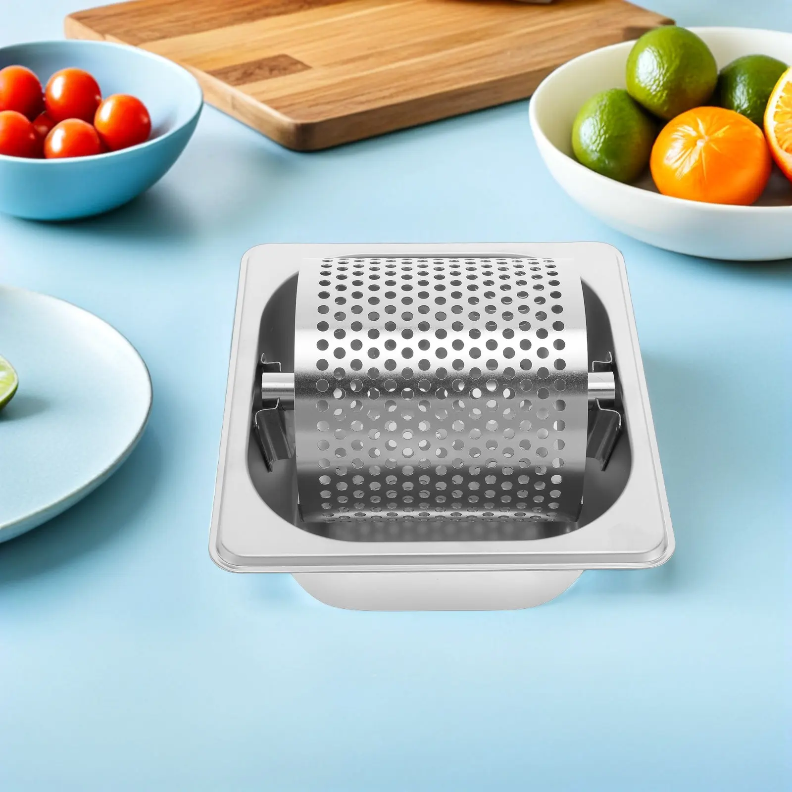 Rodillo de acero inoxidable para untar mantequilla con base elevada, herramienta para untar panecillos, tostadas, hamburguesas, queso, para cocina 7.07x6.48x3.54