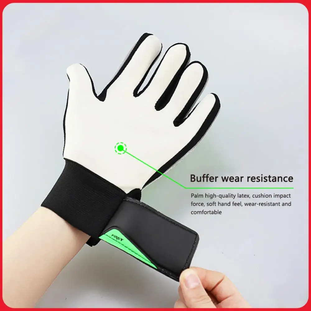 

1 пара дышащих вратарских перчаток из латекса и полиуретана, футбольные перчатки для защиты пальцев