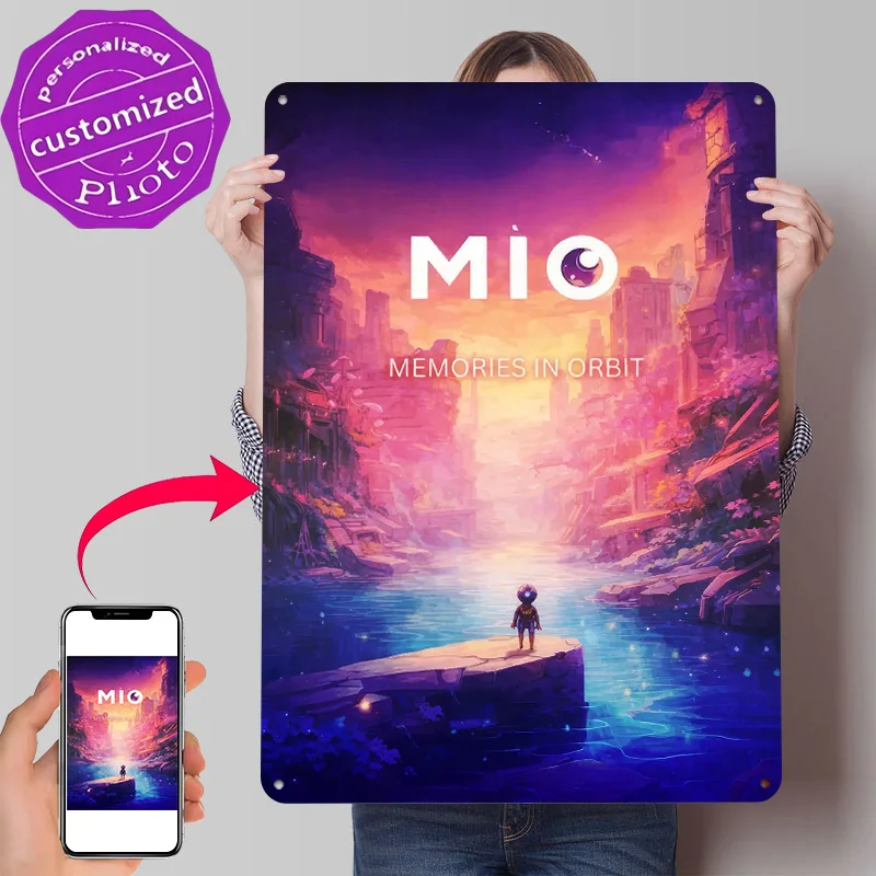 Mio Memories in Orbit Game Art Personalized 3D Textured Metal Poster Wall Art Tinplate Sign for Home Decorations Living Room