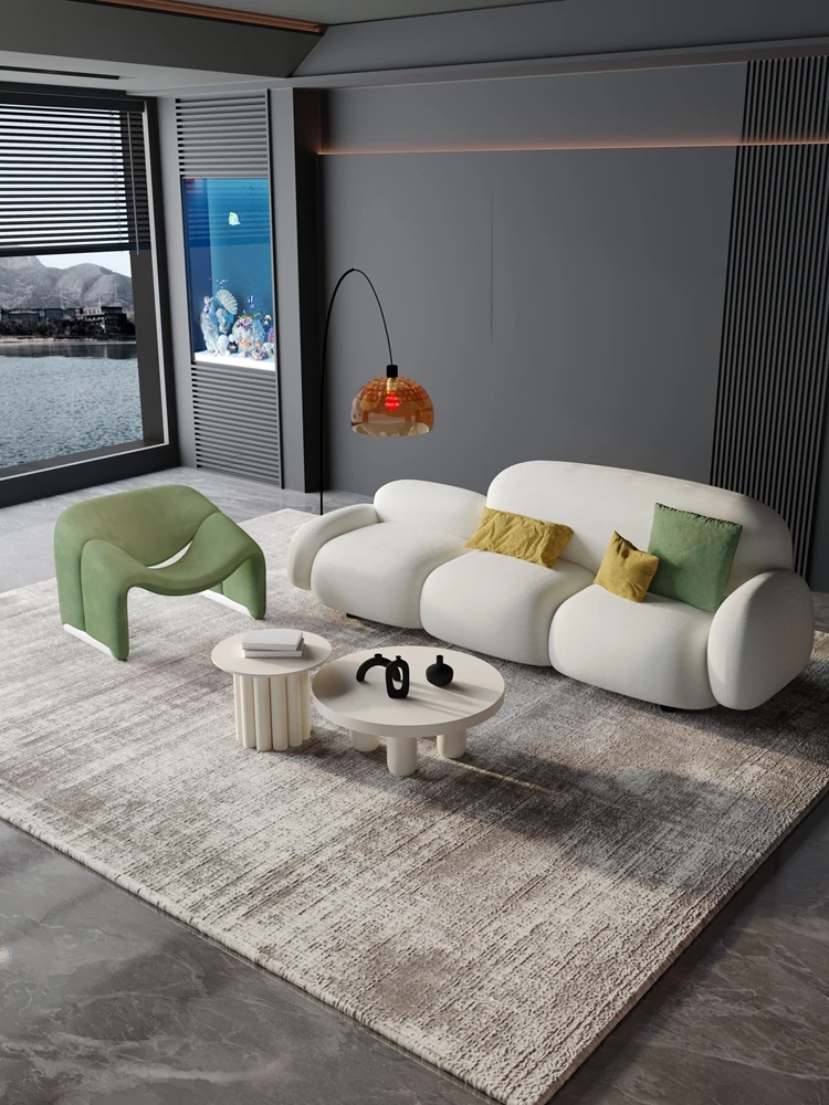 Tofu block sofa living room small apartment simple modern cream style beauty salon rest area reception