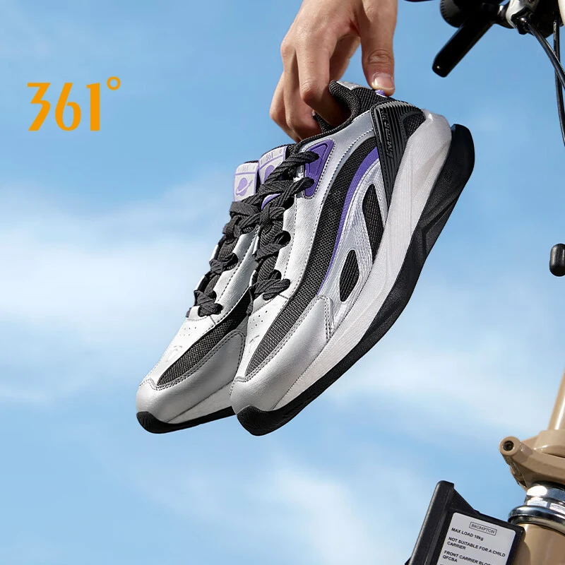

361 Degrees Men's Casual Shoes Thick-soled Versatile Classic Casual Retro Rebound Jogger Cushion Durable Male Sneakers 672536701