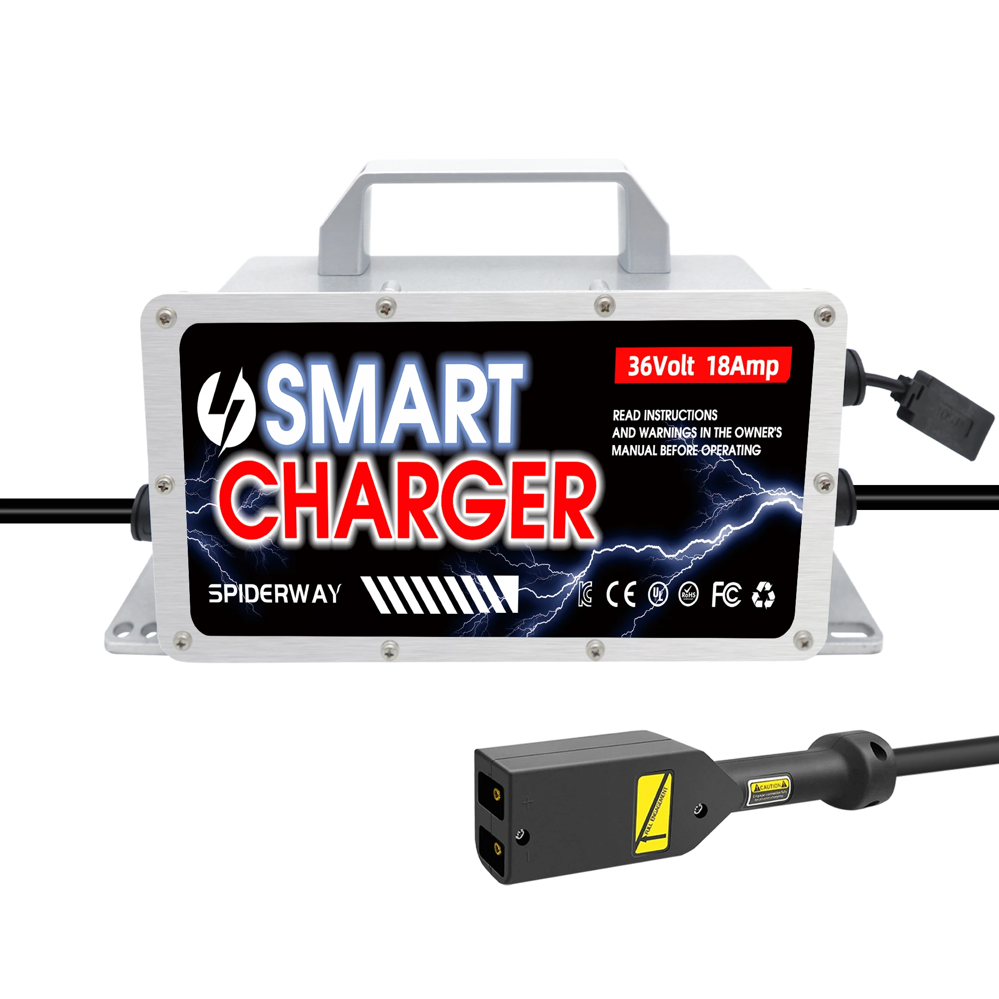 

36V 18A Golf Cart Battery Charger for EZGO TXT Medalist with D Style Plug, 900W Quick Smart Lead Acid Battery