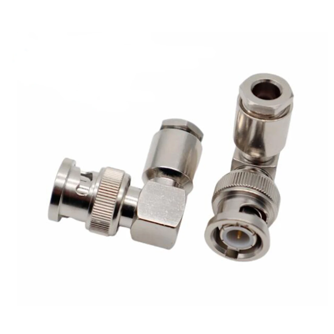 1pc BNC Male Plug RF Coax Connector Right Angle Clamp for RG58 RG142 LMR195 Cable Nickel NEW Wholesale