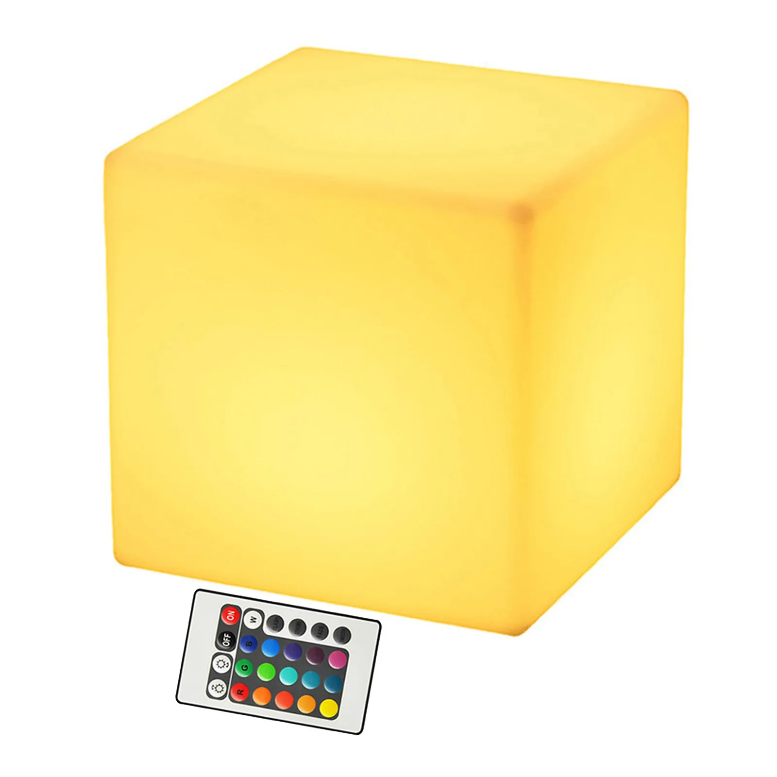 

1 шт. 10-сантиметровый водонепроницаемый кубический светильник RGB, 16 цветов, 4 режима мигания, светодиодная лампа с пультом ДУ для декоративного использования на улице и в помещении