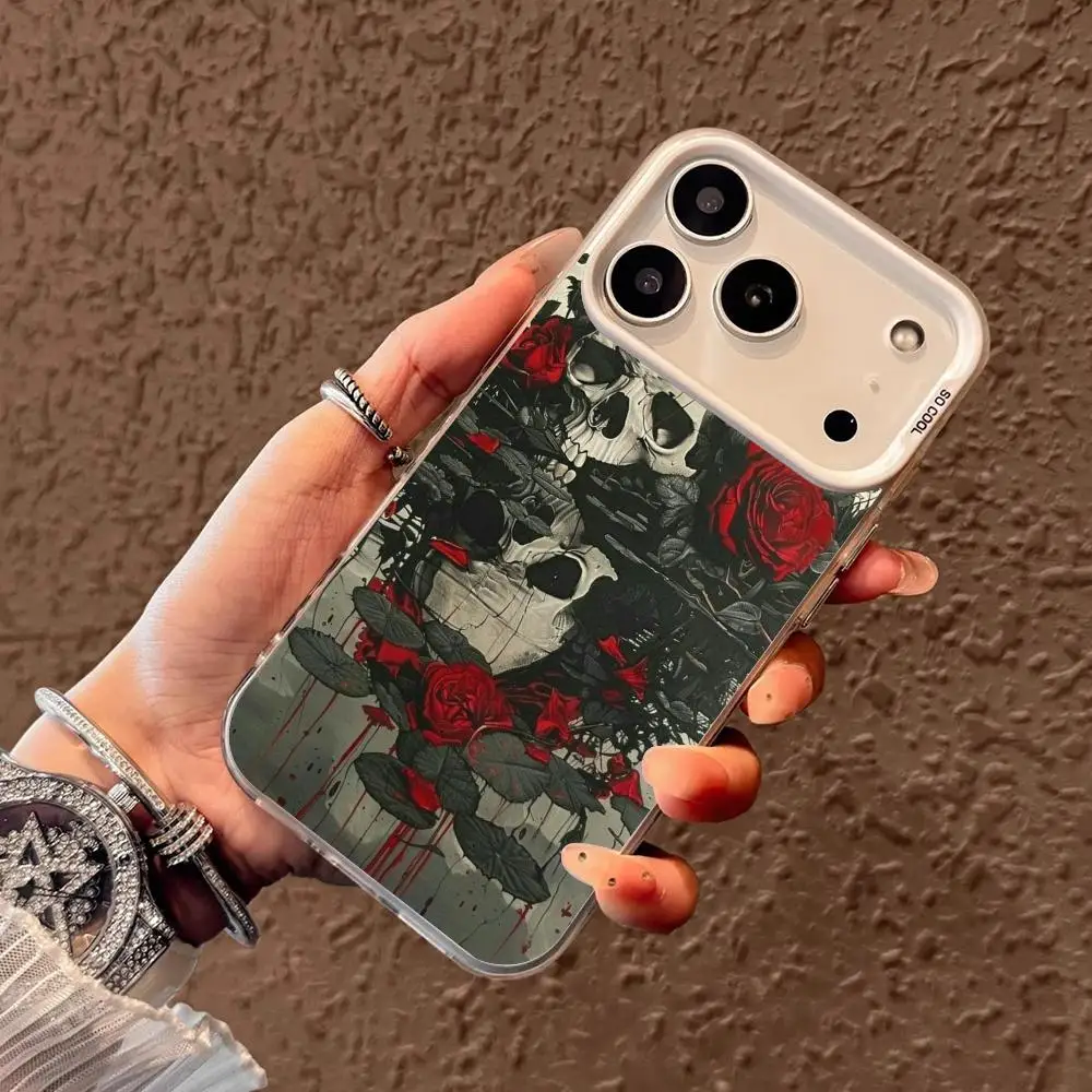 حافظة لهاتف آيفون 17 16 15 14 13 12 11 برو/ ماكس/بلس غطاء خلفي مقاوم للصدمات مضاد للبصمة