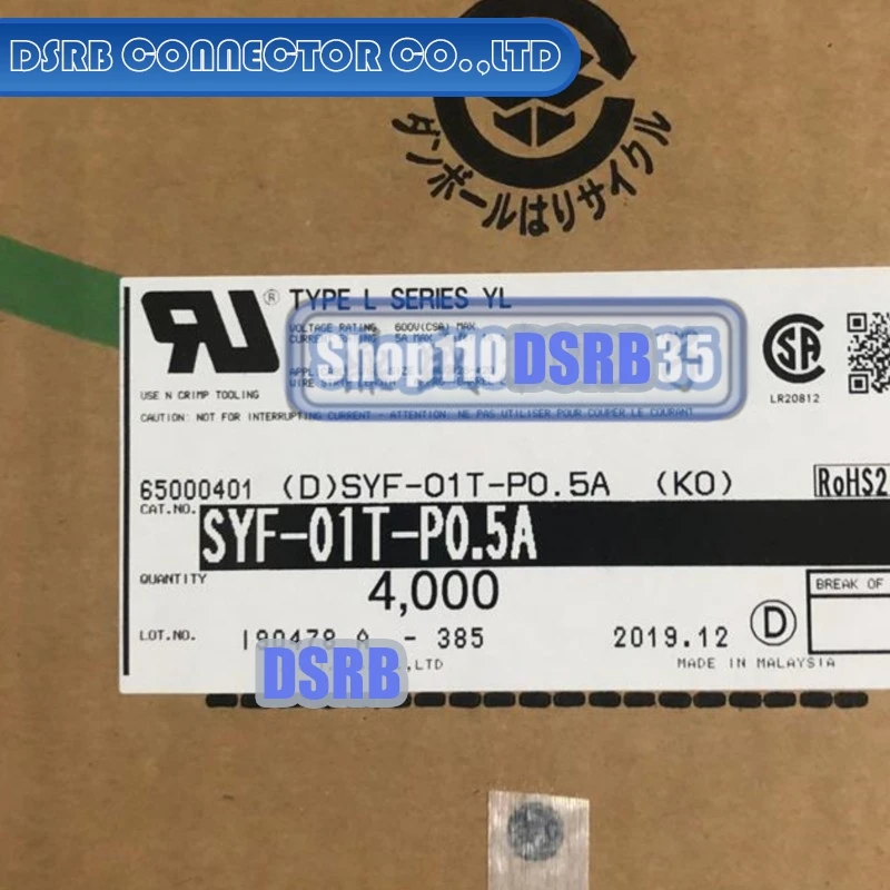 

100pcs/lot SYF-01T-P0.5A Terminal Wire gauge 20-26AWG 100% New and Original