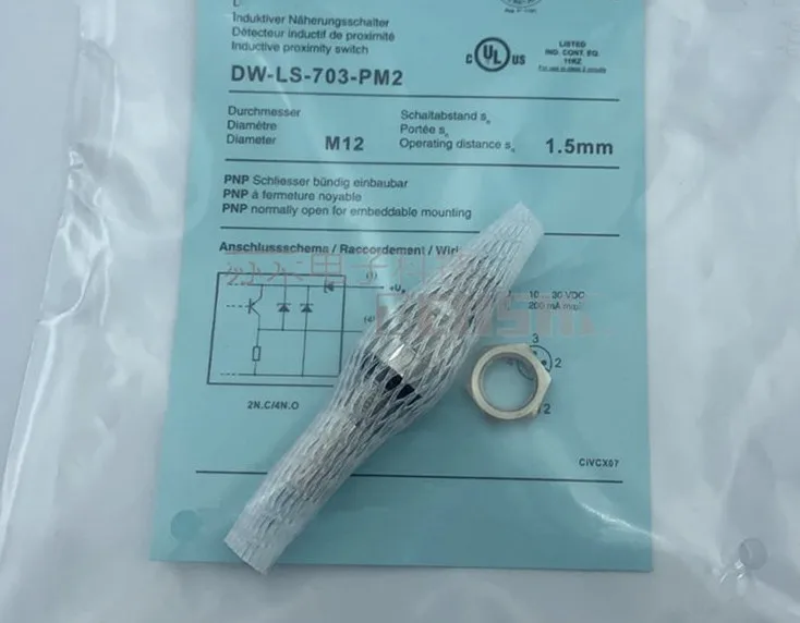 New DW-LS-703-PM2 M12 High Pressure Proximity Switch All-Metal Aviation Plug-in Cylinder