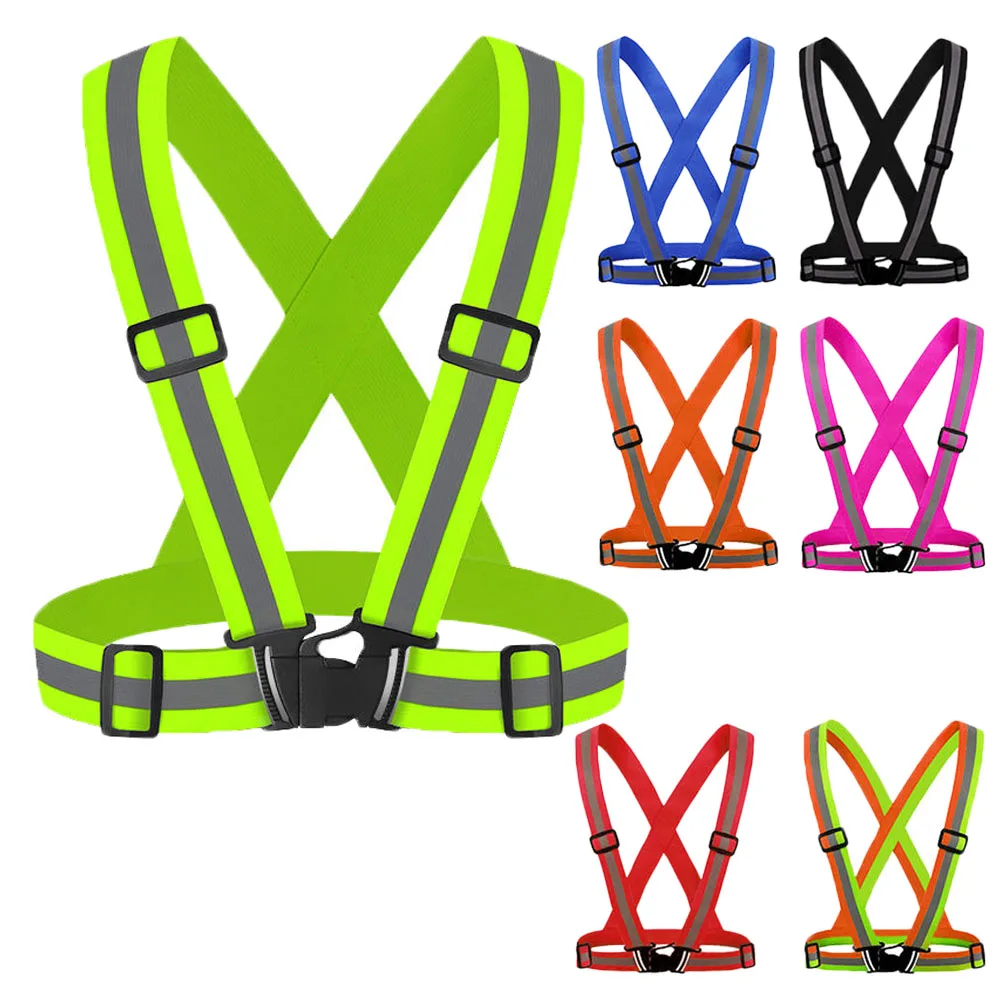 

Hi Vis Safety Vests Outdoor Night Reflective Adjustable Lightweight Safety Straps Elastic Cycling Vest