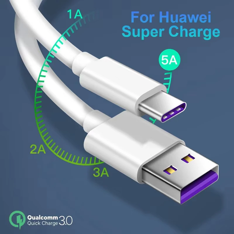 NNBILI For Samsung A51 A71 A50 A30 A70 Huawei Mate 40 30 Mobile Phones Fast Charging Charger 5A USB Type-c Cable Data Wire ﻿