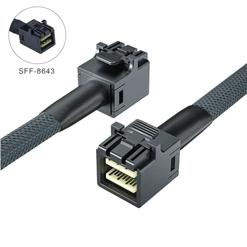 

New Mini SAS HD SFF 8643 Cable Internal SFF-8643 SAS Cable Mini SAS SFF-8643 to 8643 Cable Adapter for Computer Hard Disk 1m