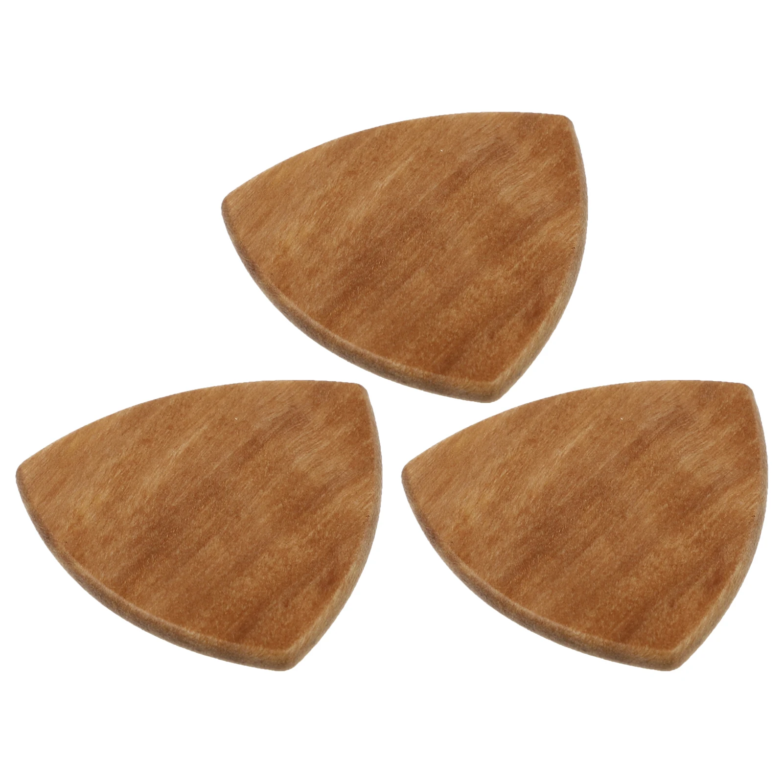 

3pcs Wooden Picks Natural Wood Color Durable For Guitar Bass Ukulele Long Playing Sessions Guitar Accessories Instrument