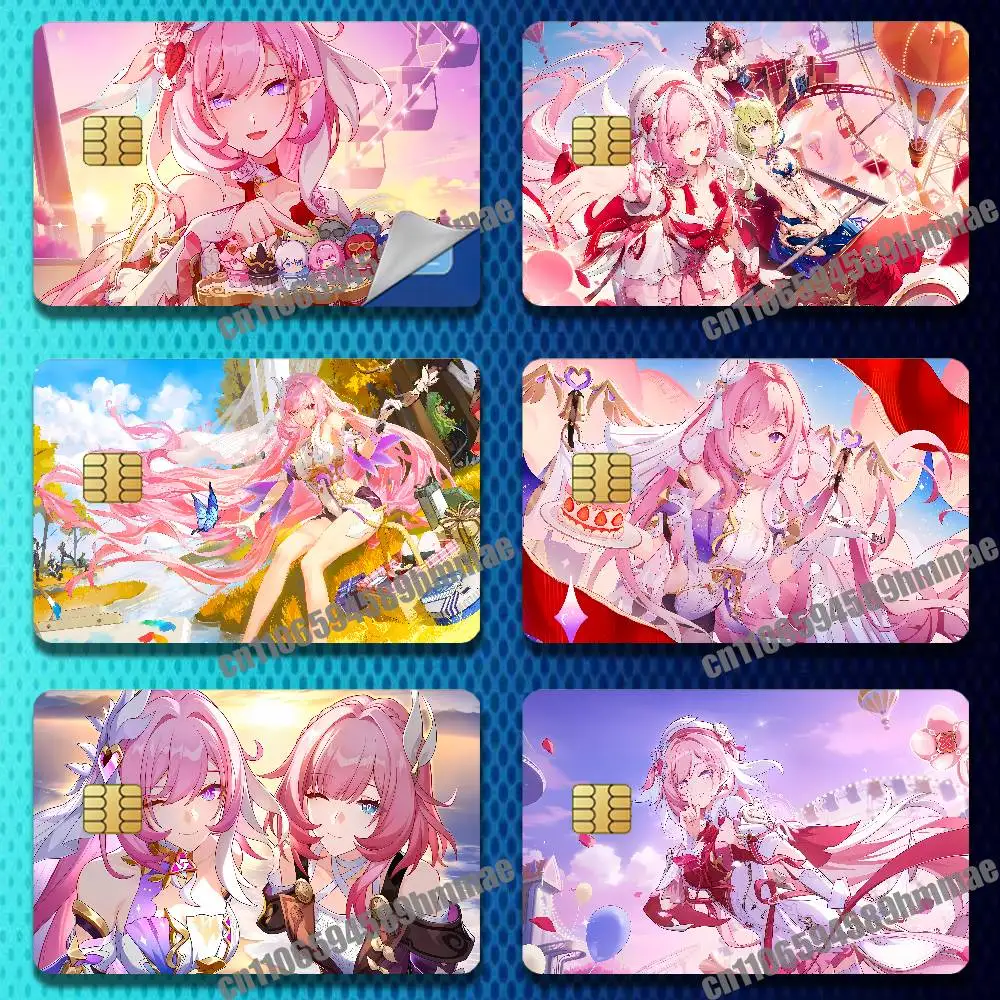 

For Honkai Impact 3 Elysia Sticker Paper Skin ID Bank Credit Film Self-adhesive Card Cover Decoration