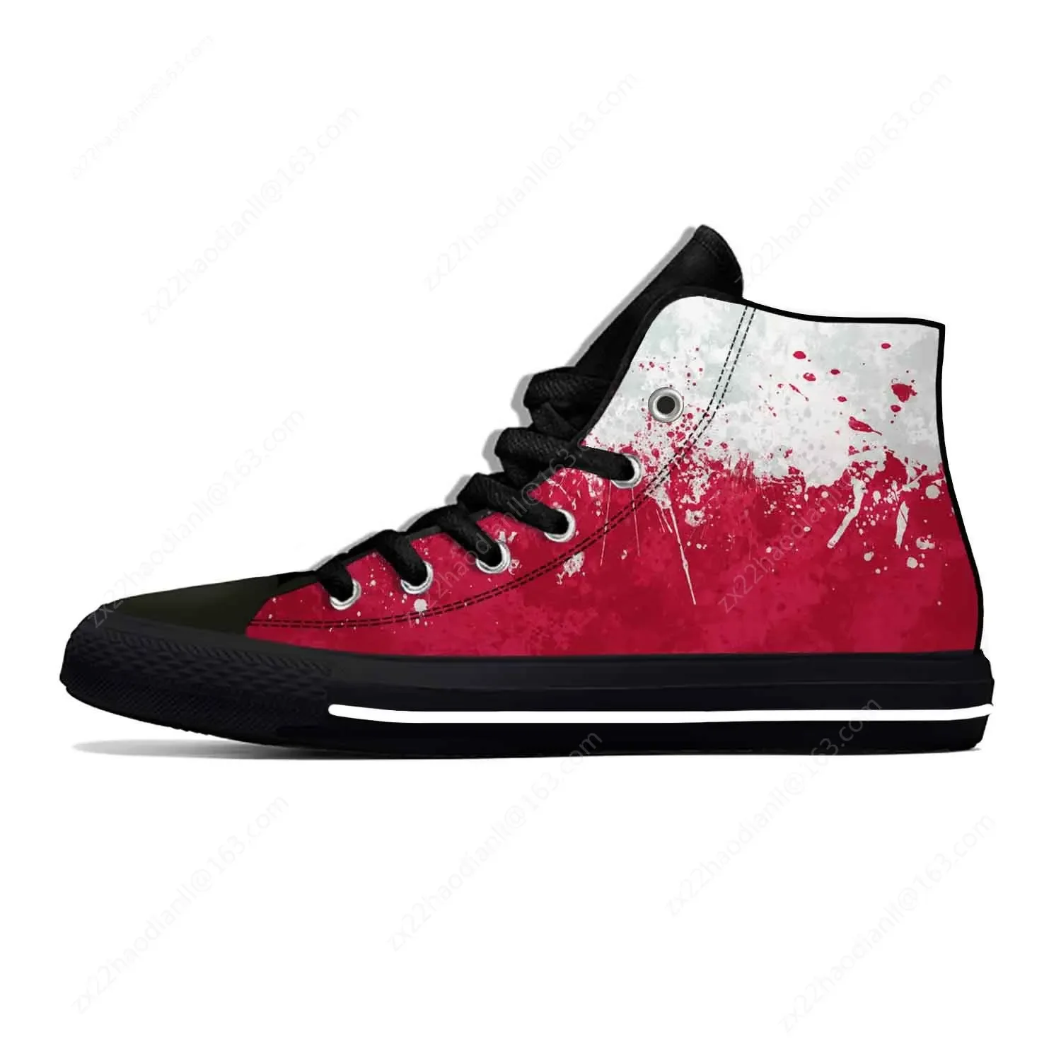 Poland Polish Flag Patriotic Pride Fashion Funny Casual Cloth Shoes High Top Lightweight Breathable 3D Print Men Women Sneakers